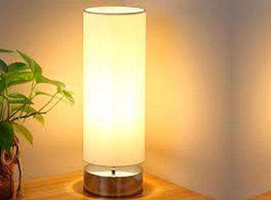 White Cotton Table Lamp by Homesake